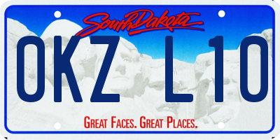 SD license plate 0KZL10