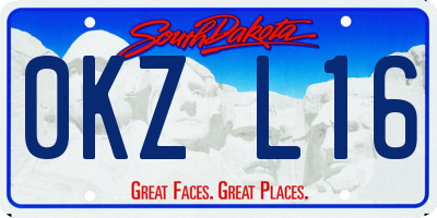 SD license plate 0KZL16