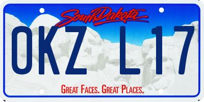SD license plate 0KZL17