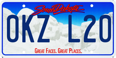 SD license plate 0KZL20