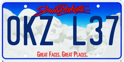 SD license plate 0KZL37