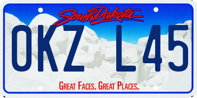 SD license plate 0KZL45