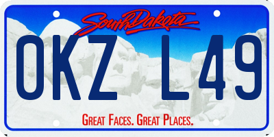 SD license plate 0KZL49
