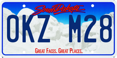 SD license plate 0KZM28