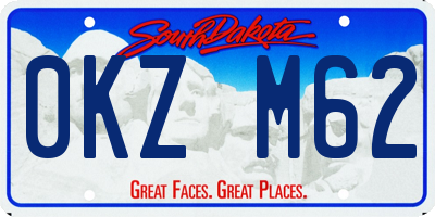 SD license plate 0KZM62