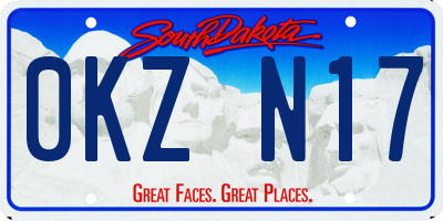 SD license plate 0KZN17