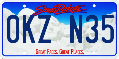 SD license plate 0KZN35