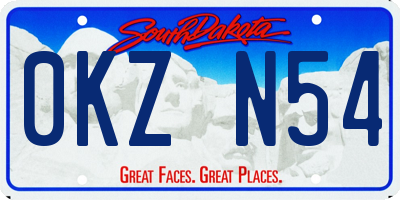 SD license plate 0KZN54