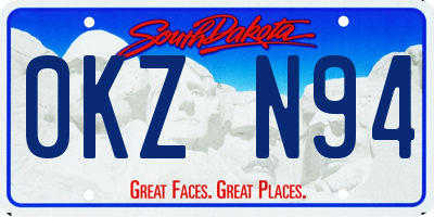SD license plate 0KZN94
