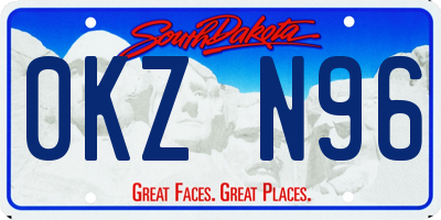 SD license plate 0KZN96