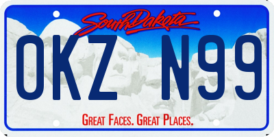 SD license plate 0KZN99