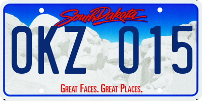 SD license plate 0KZO15