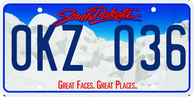 SD license plate 0KZO36