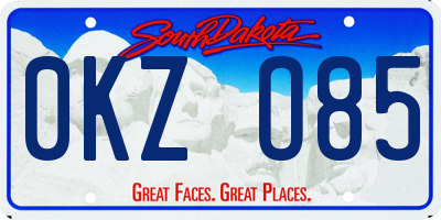 SD license plate 0KZO85