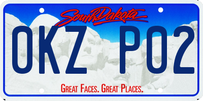 SD license plate 0KZP02