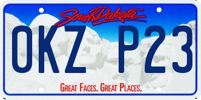 SD license plate 0KZP23