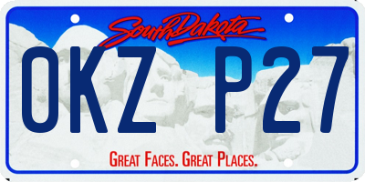 SD license plate 0KZP27