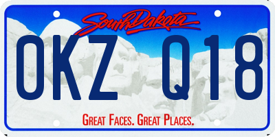 SD license plate 0KZQ18