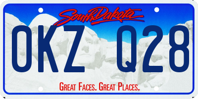 SD license plate 0KZQ28