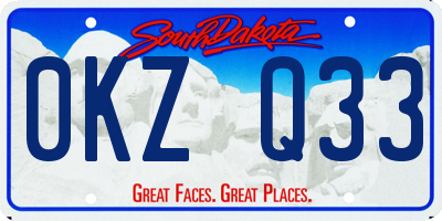 SD license plate 0KZQ33