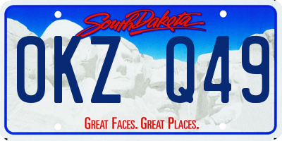SD license plate 0KZQ49