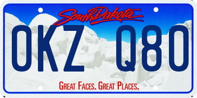 SD license plate 0KZQ80