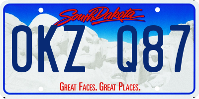 SD license plate 0KZQ87