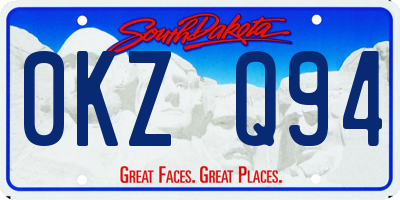 SD license plate 0KZQ94