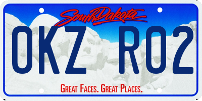 SD license plate 0KZR02