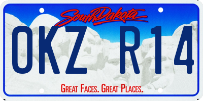 SD license plate 0KZR14