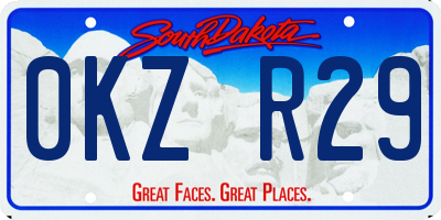 SD license plate 0KZR29