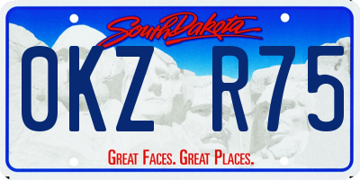 SD license plate 0KZR75