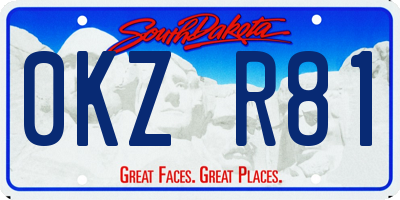SD license plate 0KZR81