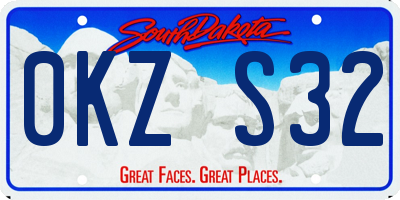 SD license plate 0KZS32