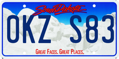 SD license plate 0KZS83