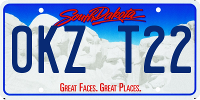 SD license plate 0KZT22