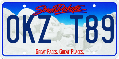 SD license plate 0KZT89