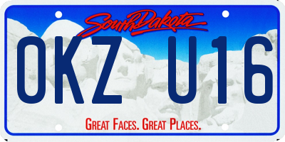 SD license plate 0KZU16