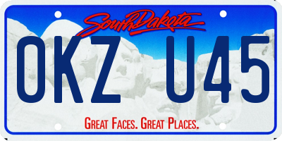 SD license plate 0KZU45