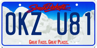SD license plate 0KZU81