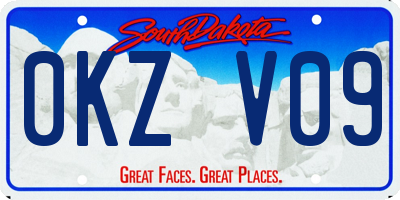 SD license plate 0KZV09
