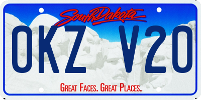 SD license plate 0KZV20
