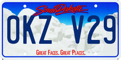 SD license plate 0KZV29