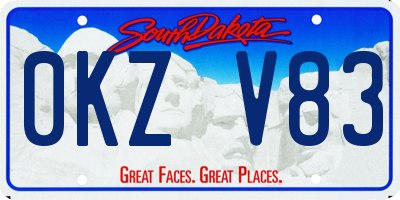 SD license plate 0KZV83