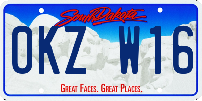 SD license plate 0KZW16