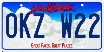 SD license plate 0KZW22