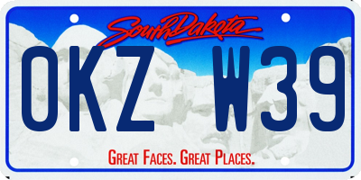 SD license plate 0KZW39