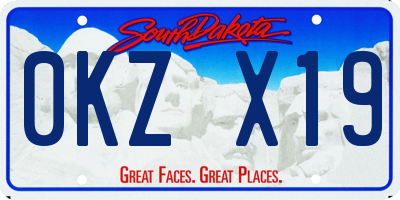 SD license plate 0KZX19
