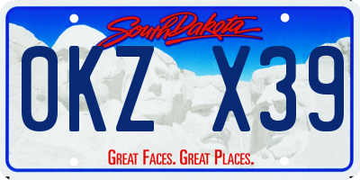 SD license plate 0KZX39