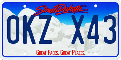 SD license plate 0KZX43